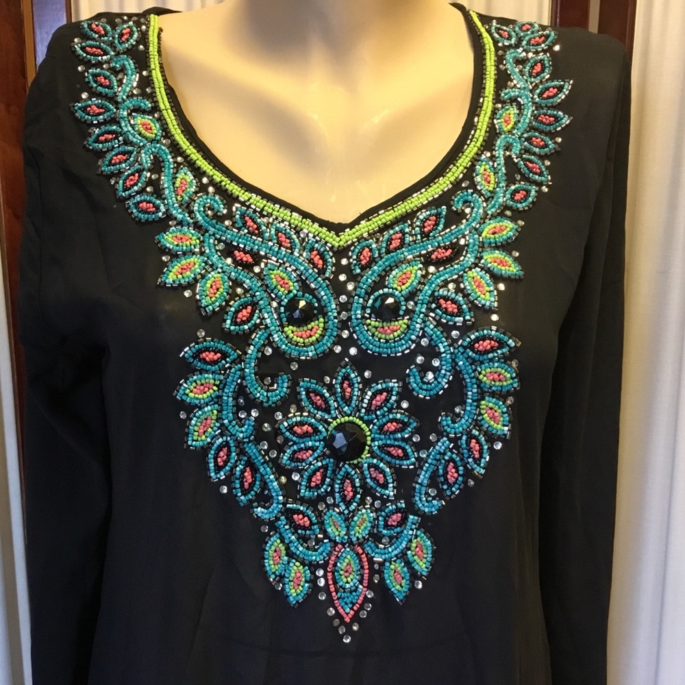 Brand New Black Sheer Swimsuit Cover Up Size Large